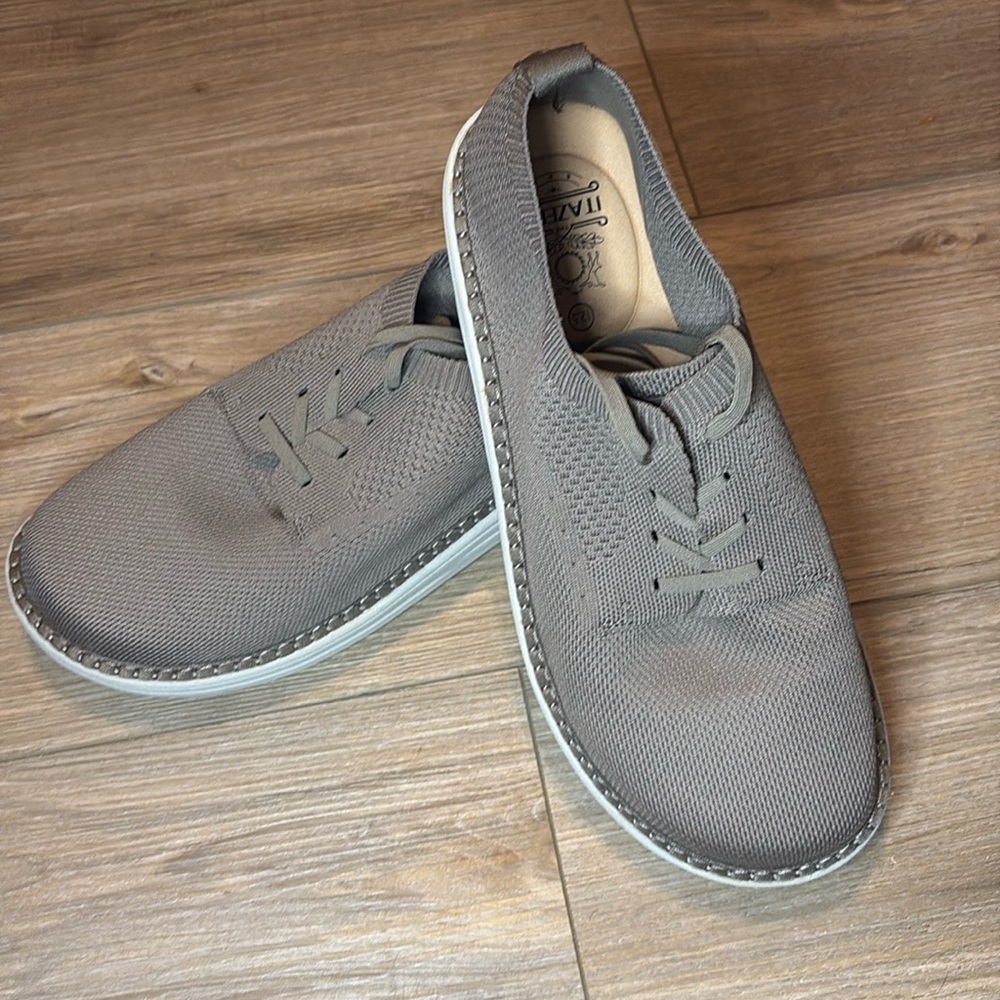 Itazero Walking Shoes Mens 12.5 Wide Big And Tall Khaki Brown Lace Up Sneaker